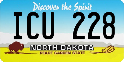 ND license plate ICU228