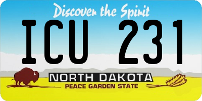 ND license plate ICU231