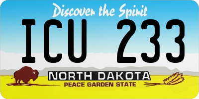 ND license plate ICU233