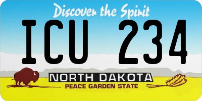 ND license plate ICU234