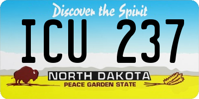 ND license plate ICU237