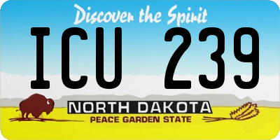 ND license plate ICU239