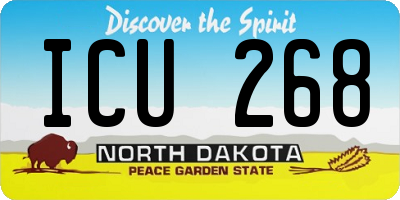 ND license plate ICU268