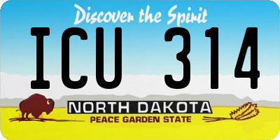 ND license plate ICU314