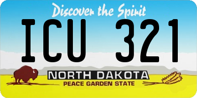 ND license plate ICU321