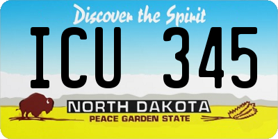 ND license plate ICU345