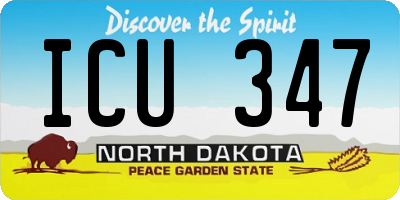 ND license plate ICU347