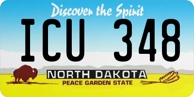 ND license plate ICU348