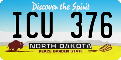 ND license plate ICU376