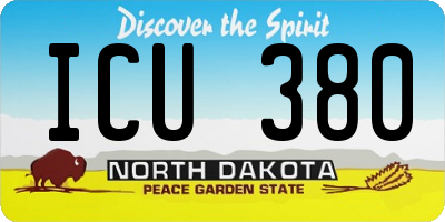 ND license plate ICU380