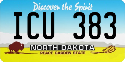 ND license plate ICU383