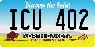 ND license plate ICU402