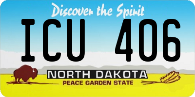 ND license plate ICU406