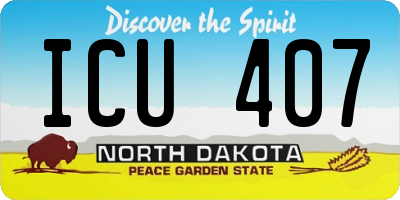 ND license plate ICU407