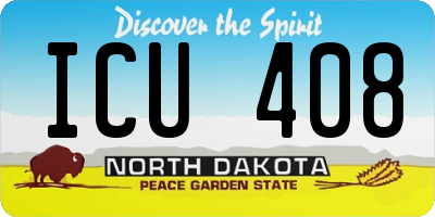 ND license plate ICU408