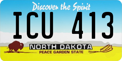 ND license plate ICU413