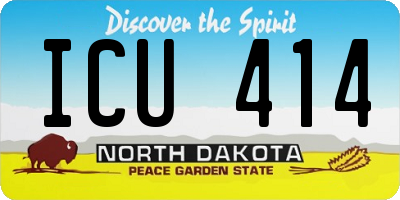 ND license plate ICU414