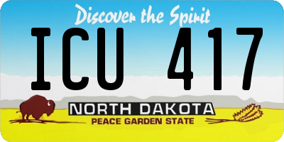 ND license plate ICU417