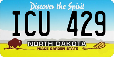 ND license plate ICU429