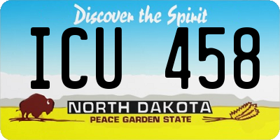 ND license plate ICU458