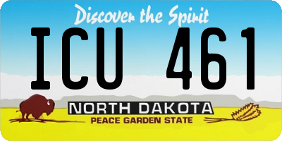 ND license plate ICU461