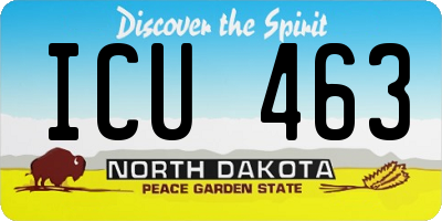 ND license plate ICU463