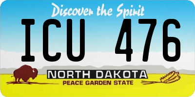ND license plate ICU476
