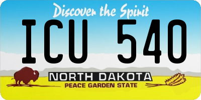 ND license plate ICU540