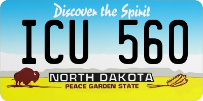ND license plate ICU560