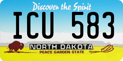 ND license plate ICU583