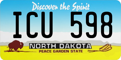 ND license plate ICU598