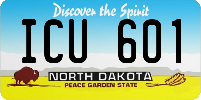 ND license plate ICU601
