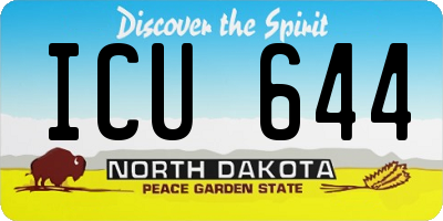 ND license plate ICU644