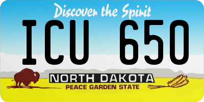 ND license plate ICU650