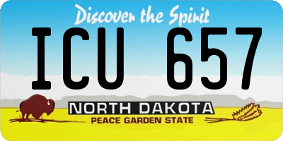 ND license plate ICU657