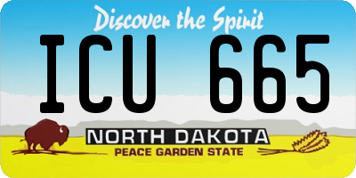 ND license plate ICU665