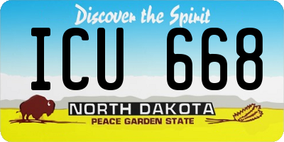 ND license plate ICU668