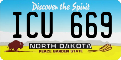 ND license plate ICU669