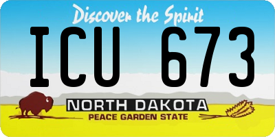 ND license plate ICU673