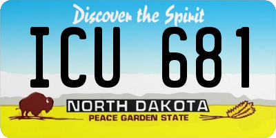 ND license plate ICU681