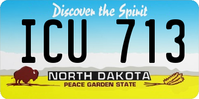 ND license plate ICU713