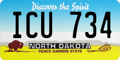 ND license plate ICU734