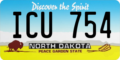 ND license plate ICU754