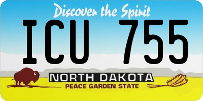 ND license plate ICU755