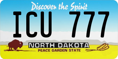 ND license plate ICU777