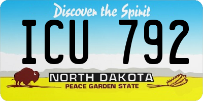 ND license plate ICU792