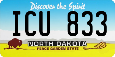 ND license plate ICU833