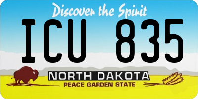 ND license plate ICU835
