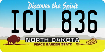 ND license plate ICU836
