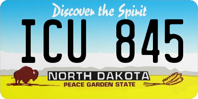 ND license plate ICU845